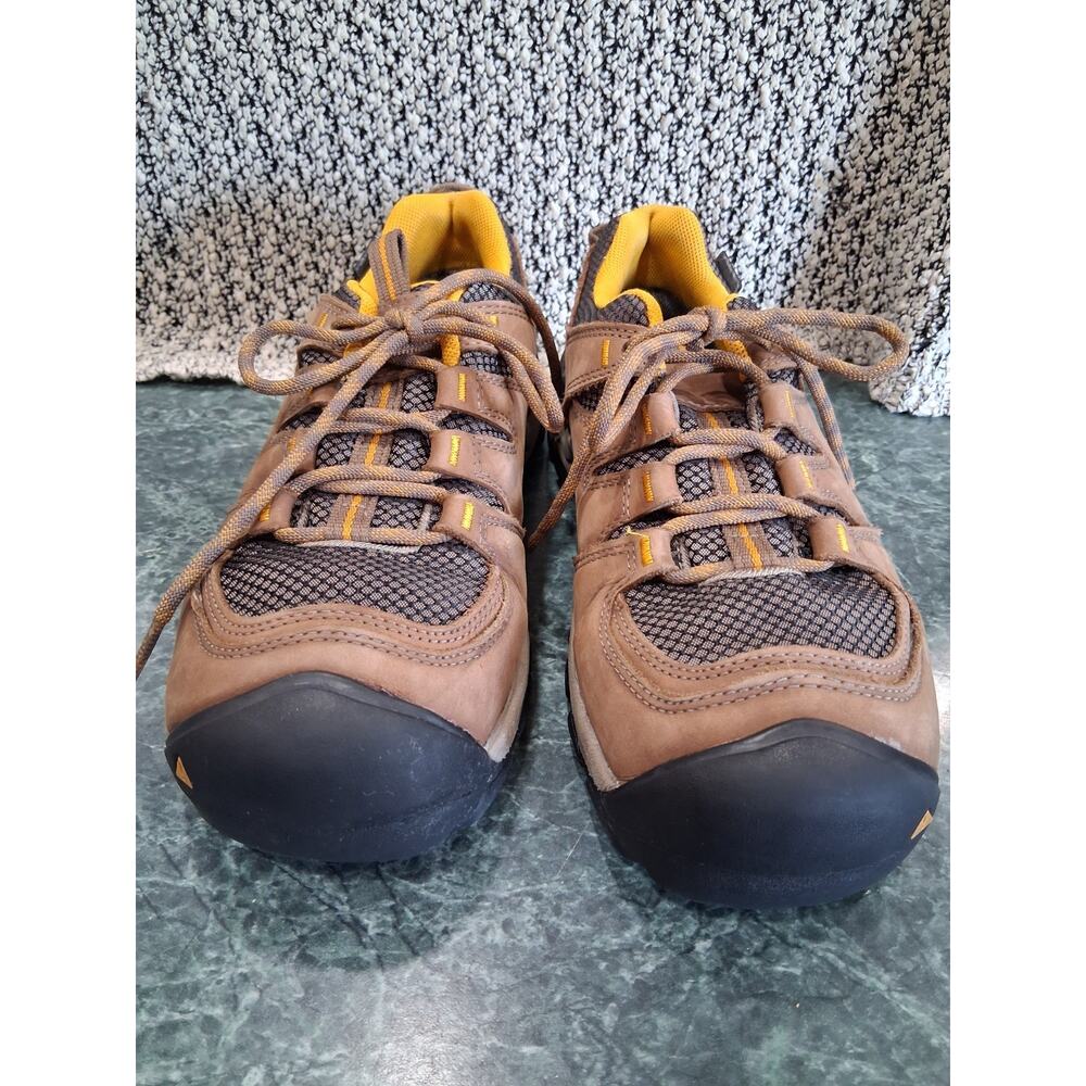 Keen Gypsum II Waterproof Hiking Boots 1016765 Mens Sz 9.5 Brown Yellow Low Top - Picture 2 of 12